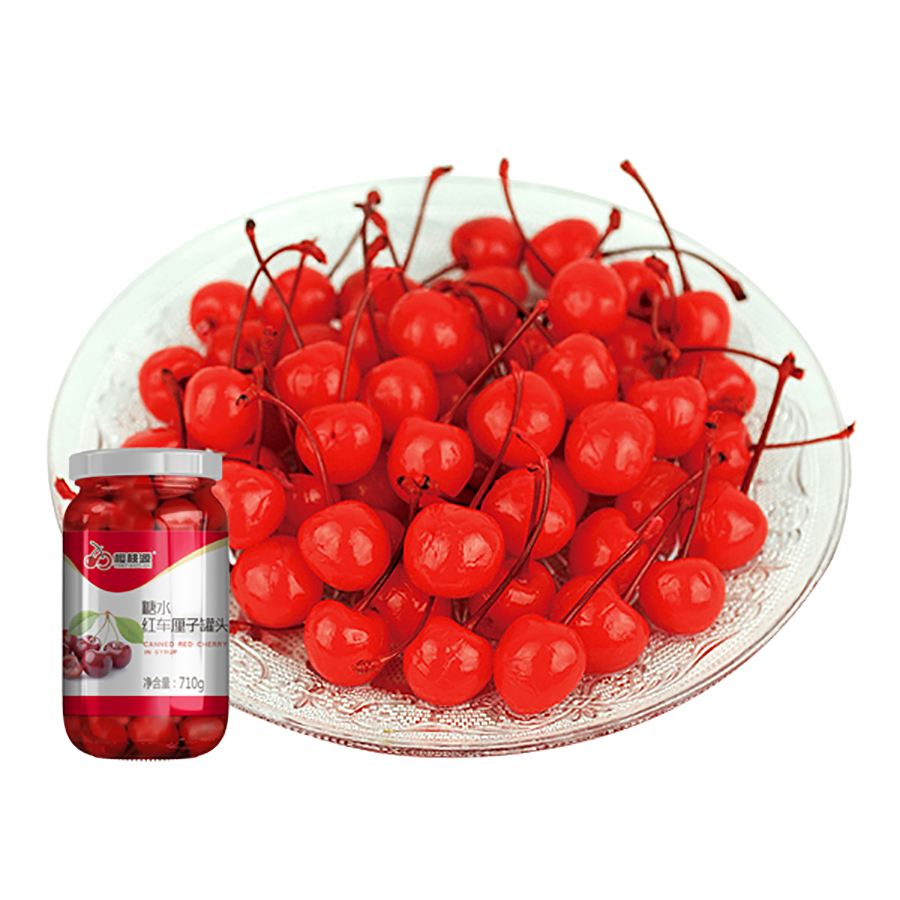 糖水紅車厘子罐頭(有枝)
